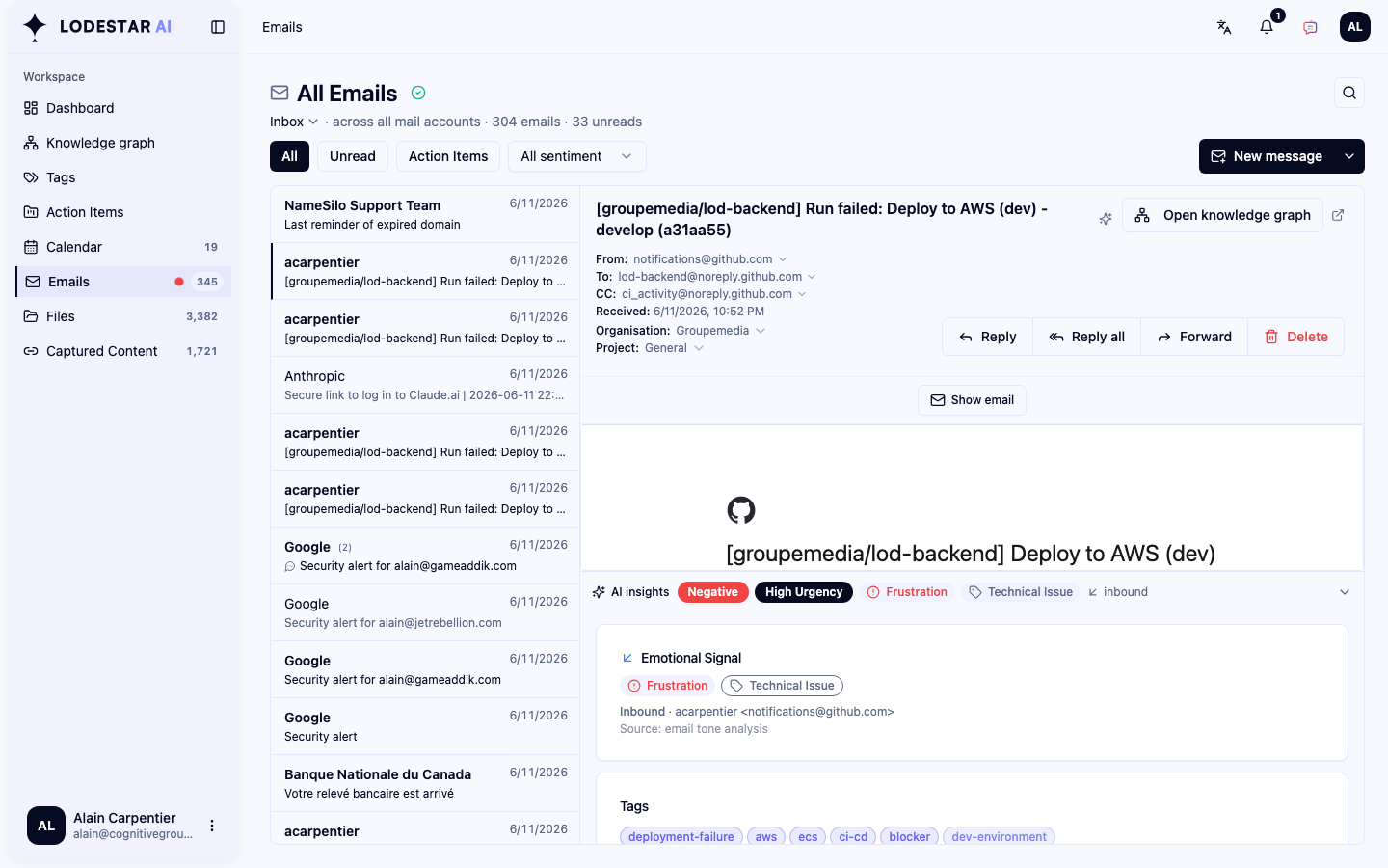 AI assistant drafting an email